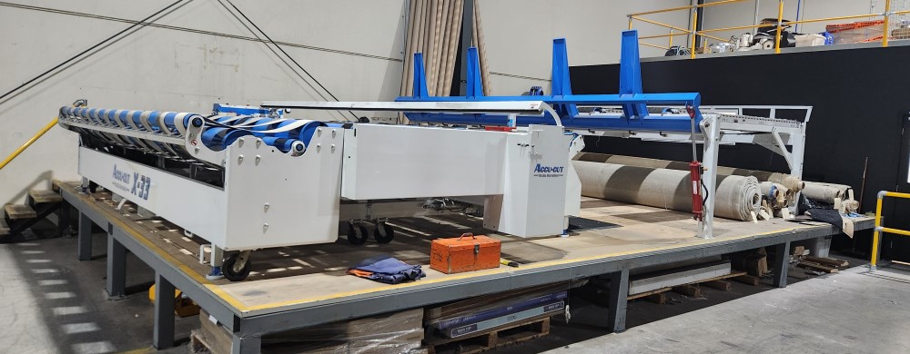 Accu-Cut X33 on mezzanine with optional feeding table